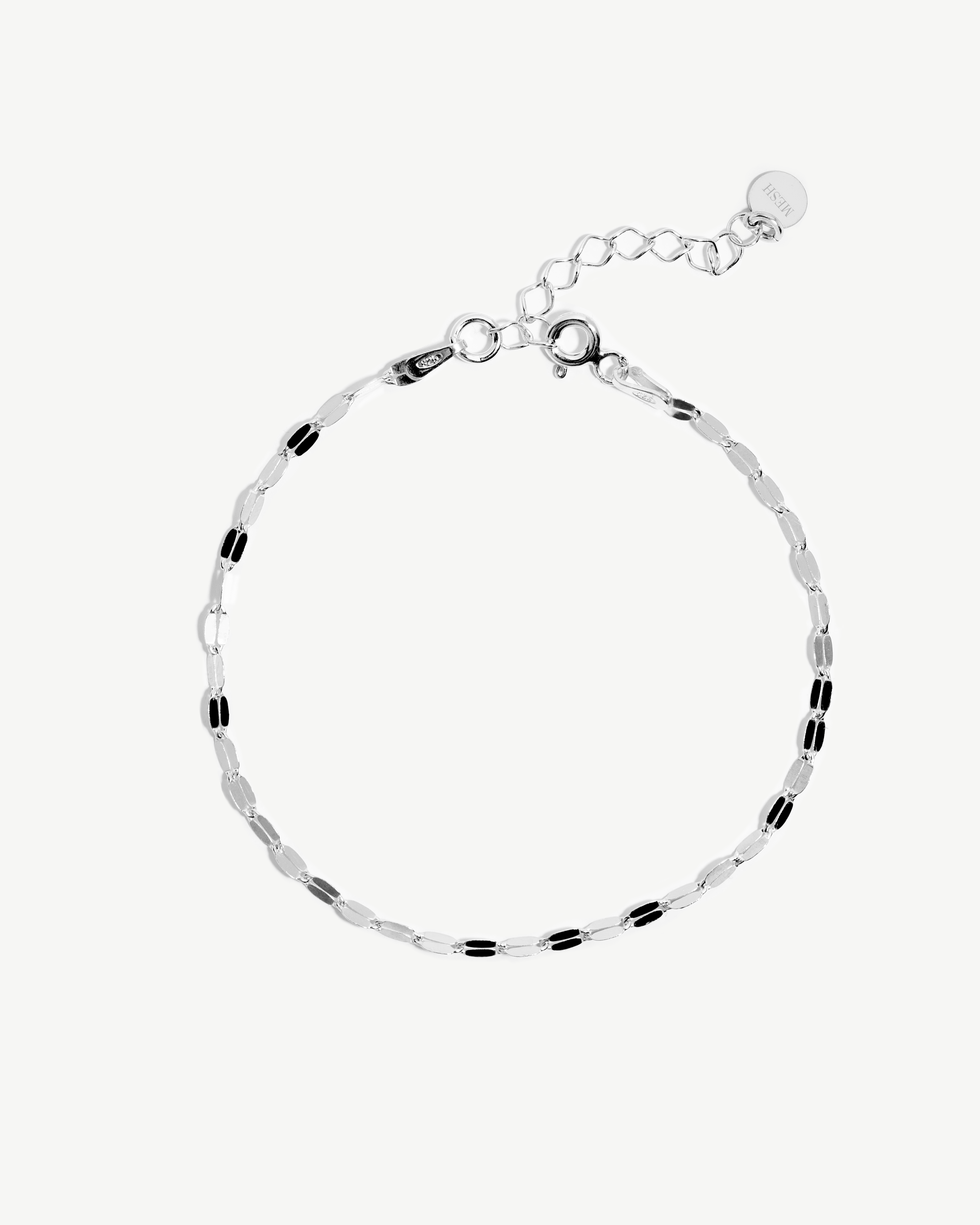 pulseira em malha coffee de prata