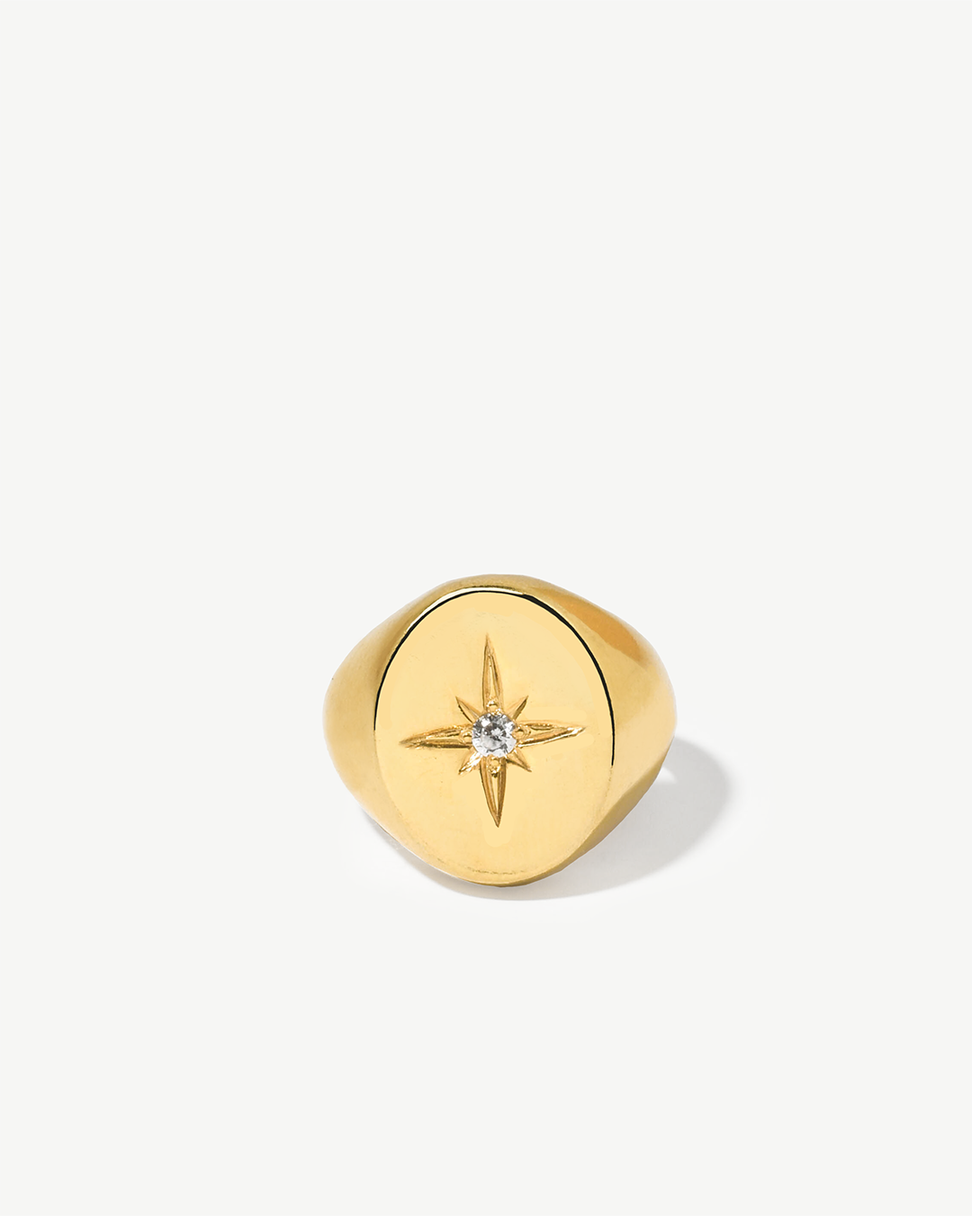 Anel Maxi em prata dourada com zirconia