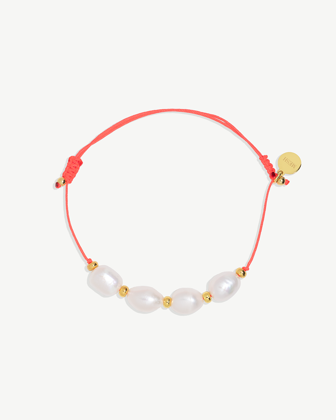 Pulseira em corda com pérola natural