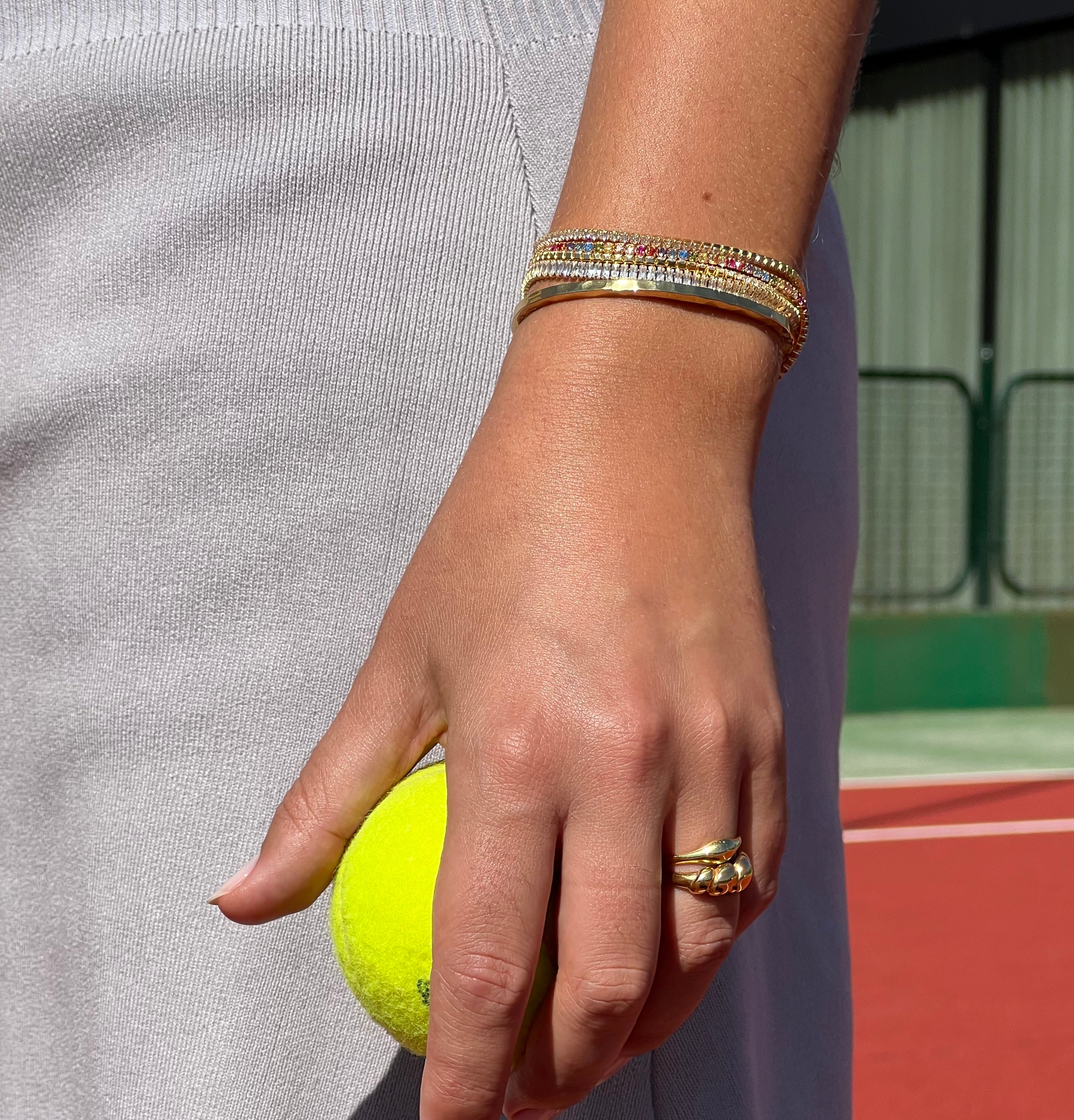 Pulseira em prata 925 e banho de ouro 18K com zircónia cúbicas em modelo