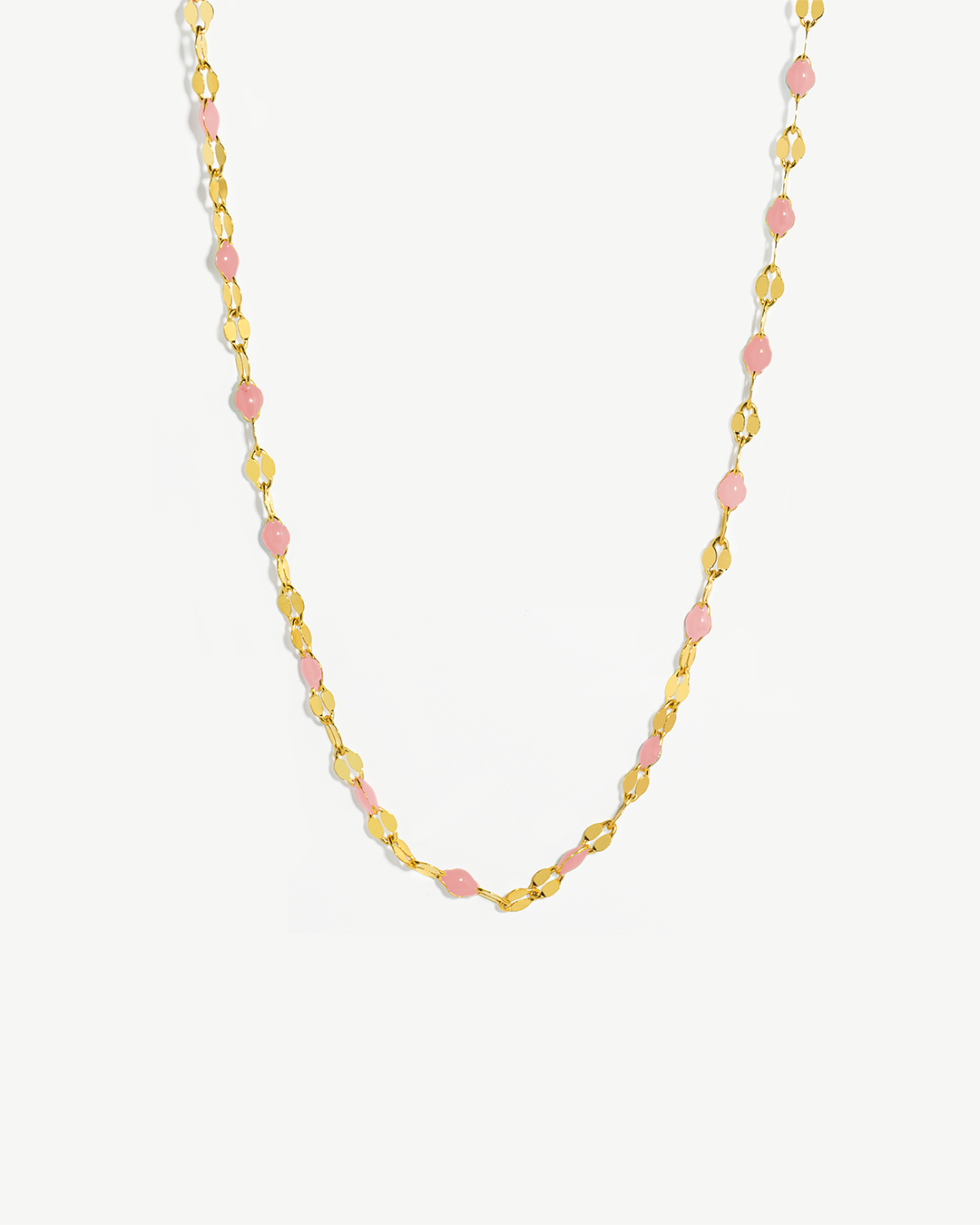 Colar malha coffee em prata 925 com esmalte colorido.