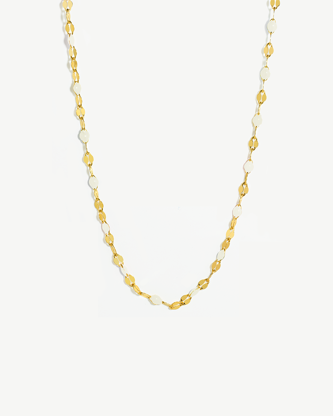 Colar malha coffee em prata 925 com esmalte colorido.