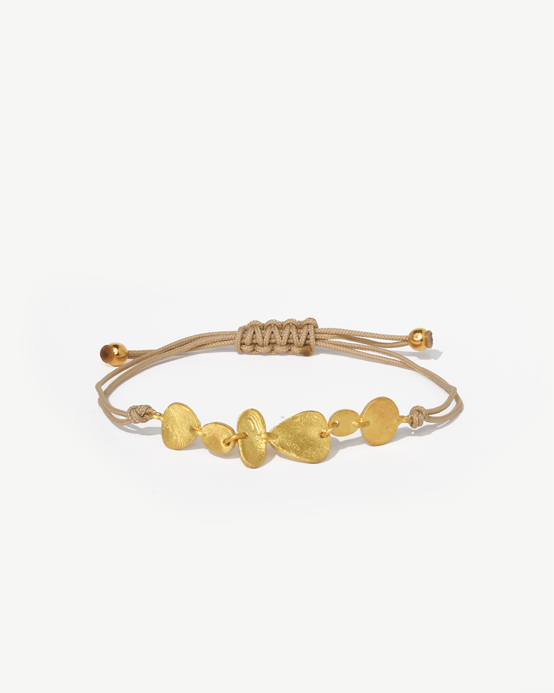 Pulsiera em corda com prata dourada