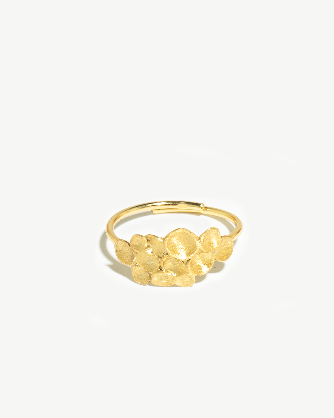 Anel ajustável em prata 925 com banho de ouro 18K