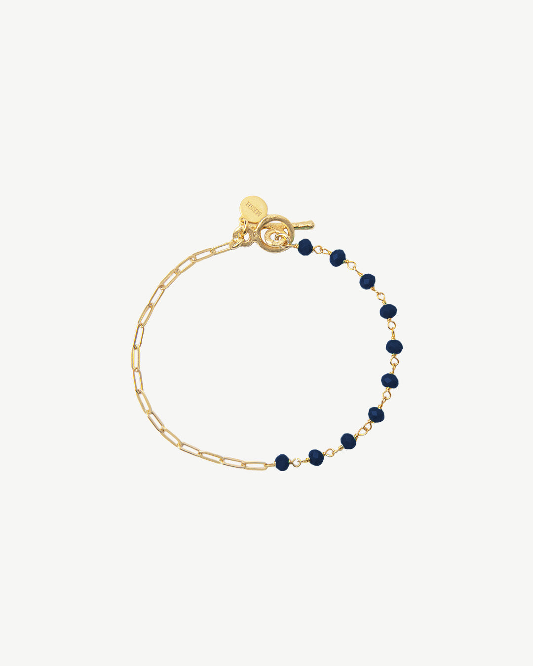 Pulseira em prata dourado com pedras