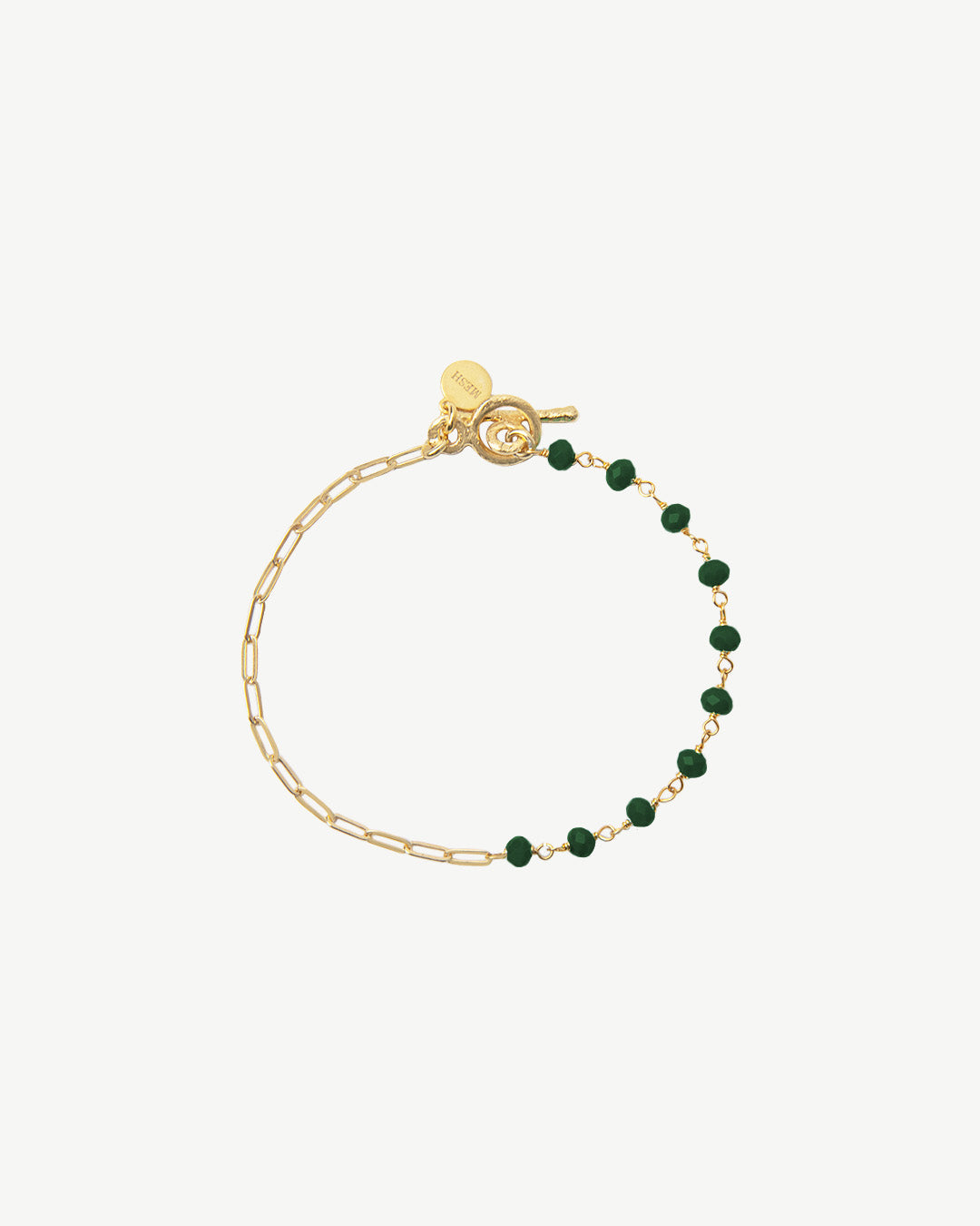 Pulseira em prata dourado com pedras