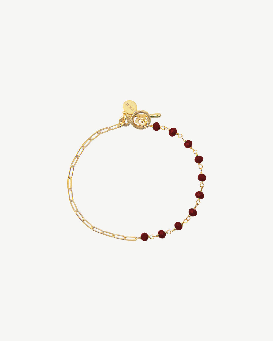 Pulseira em prata dourado com pedras