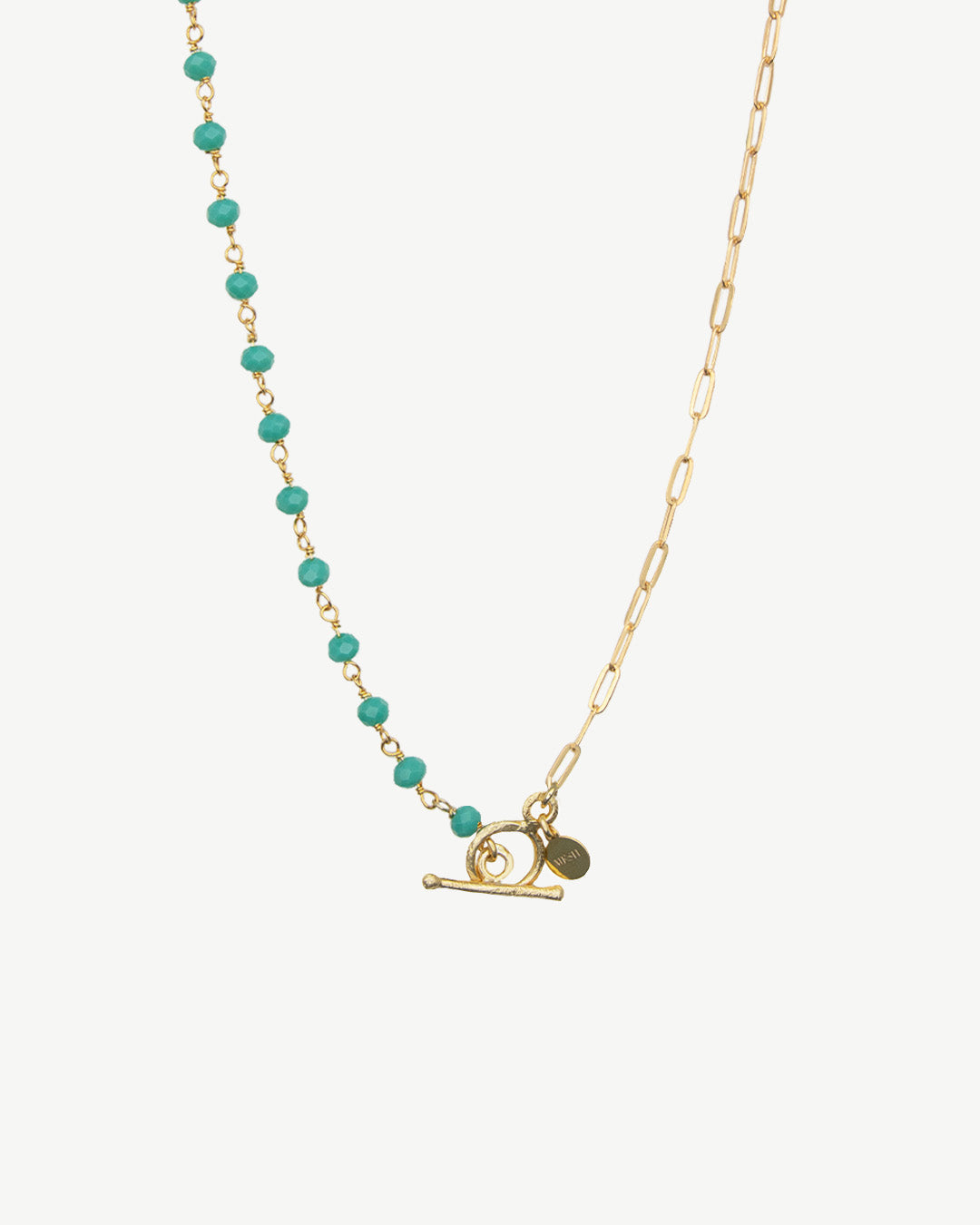 Colar em prata dourado com pedras