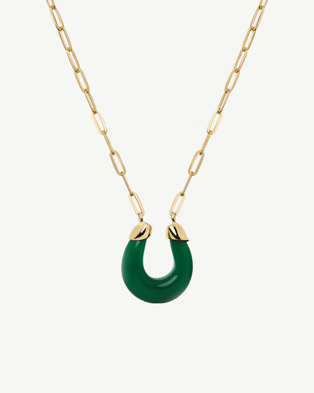 Colar em prata com pedra em em meia lua