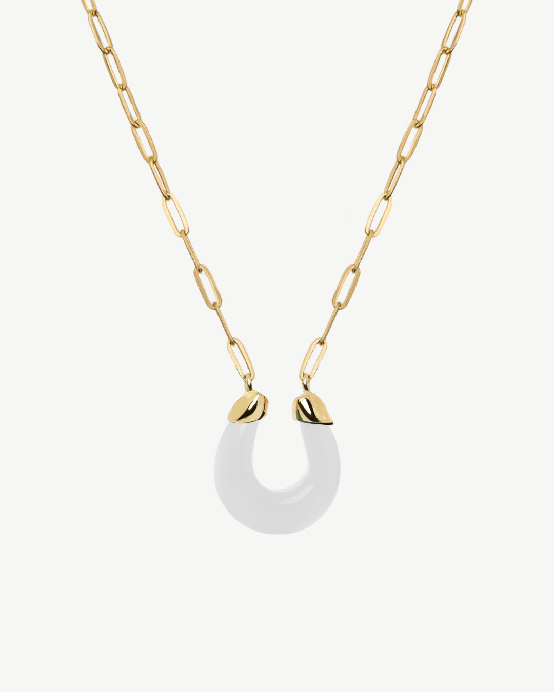 Colar em prata com pedra em em meia lua