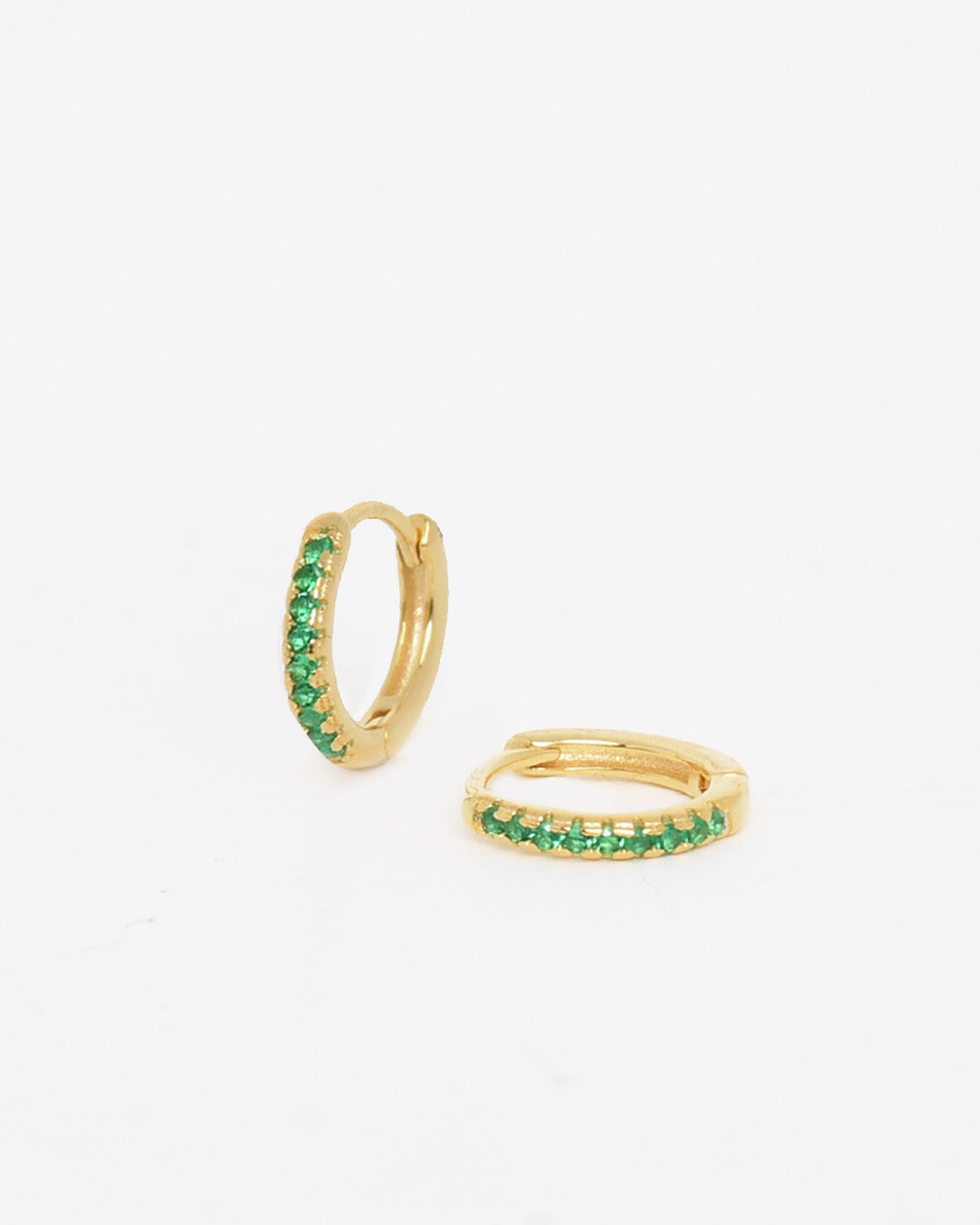Argolas mini em prata com zirconias