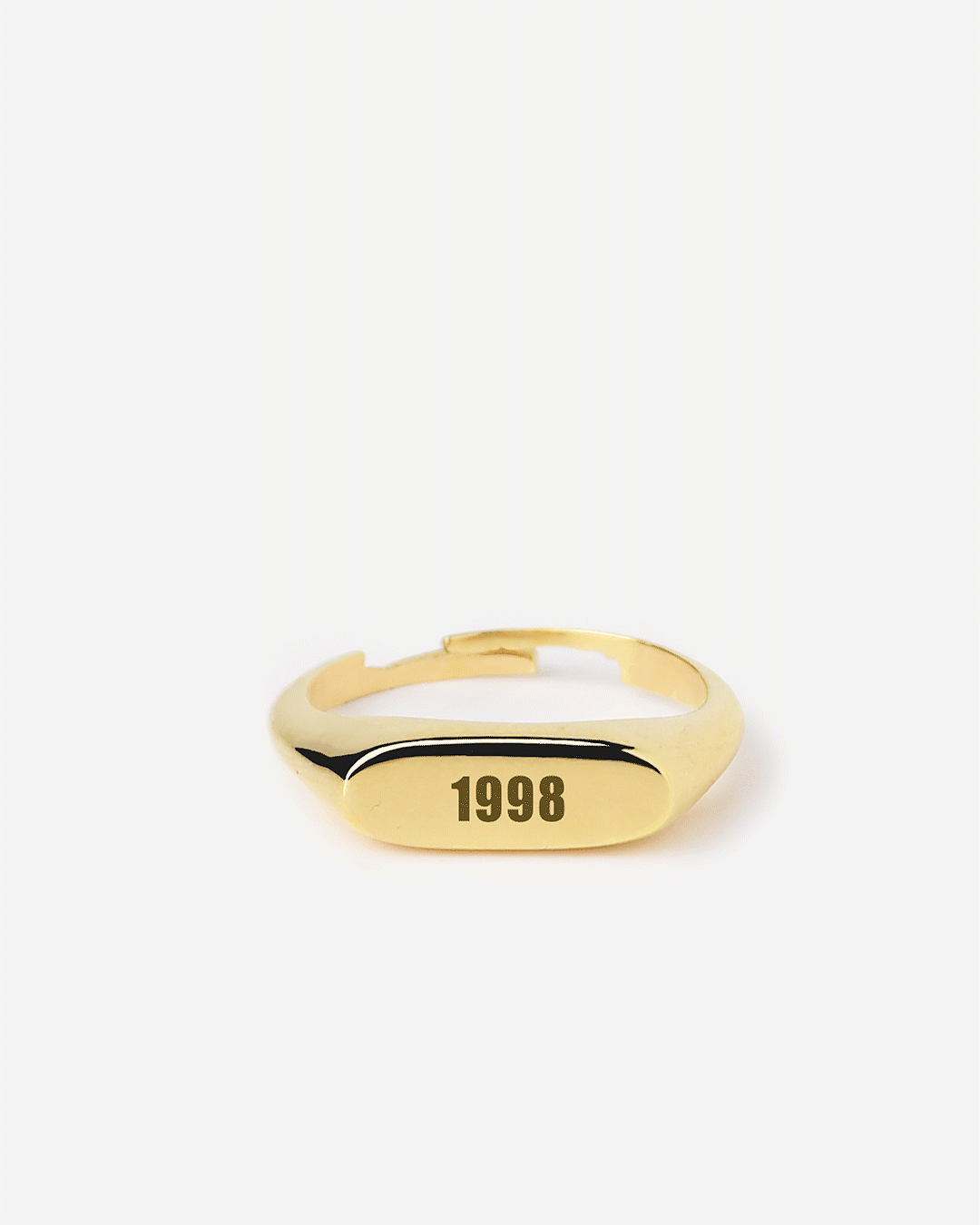 Anel polido em prata dourada personalizavel