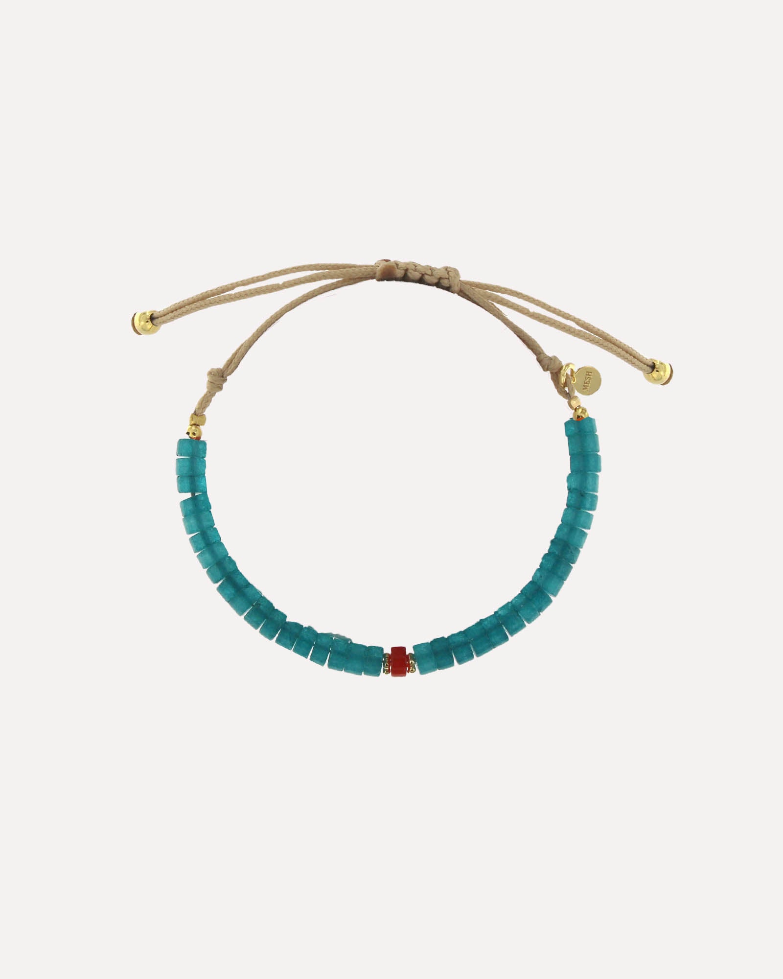 Pulseira em corda com pedras coloridas