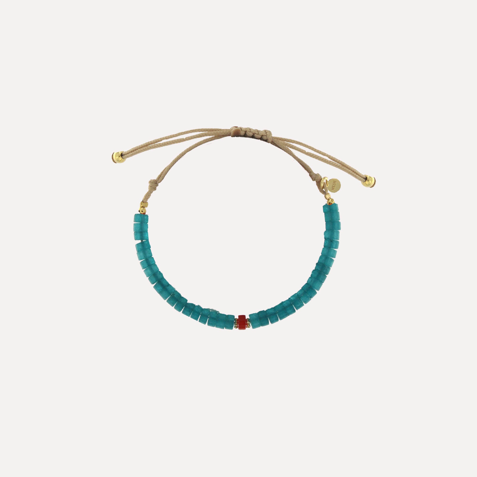 Pulseira em corda com pedras coloridas