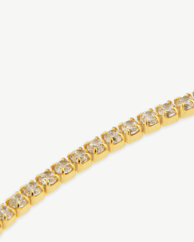 Pulseira em prata 925 e banho de ouro 18K com zircónia cúbicas