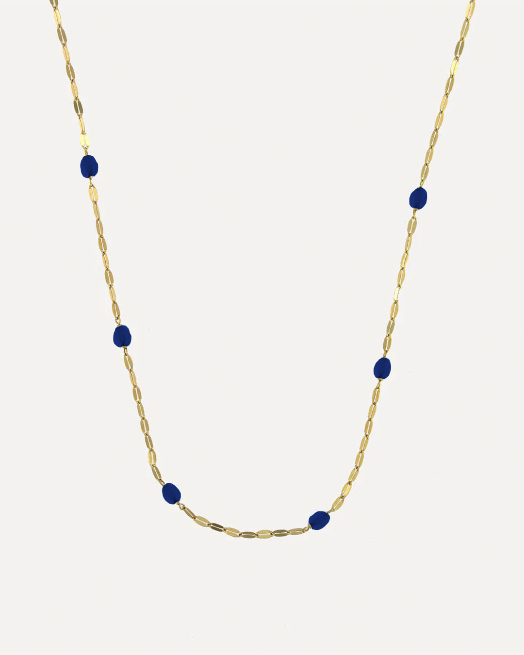 Colar malha coffee com pedras coloridas