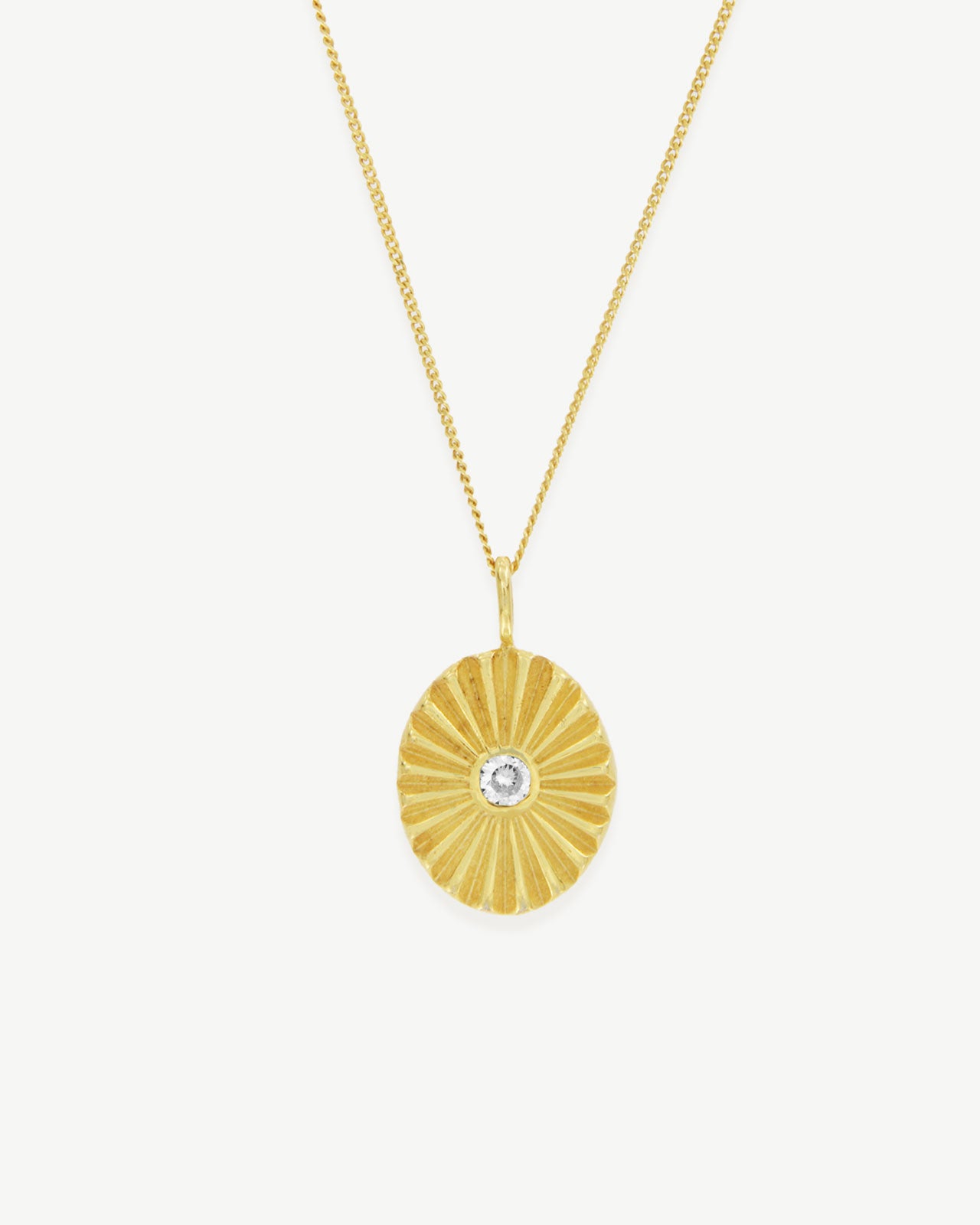 Colar dourado com pendente em prata 925 com banho de ouro 18K e zircónia branca