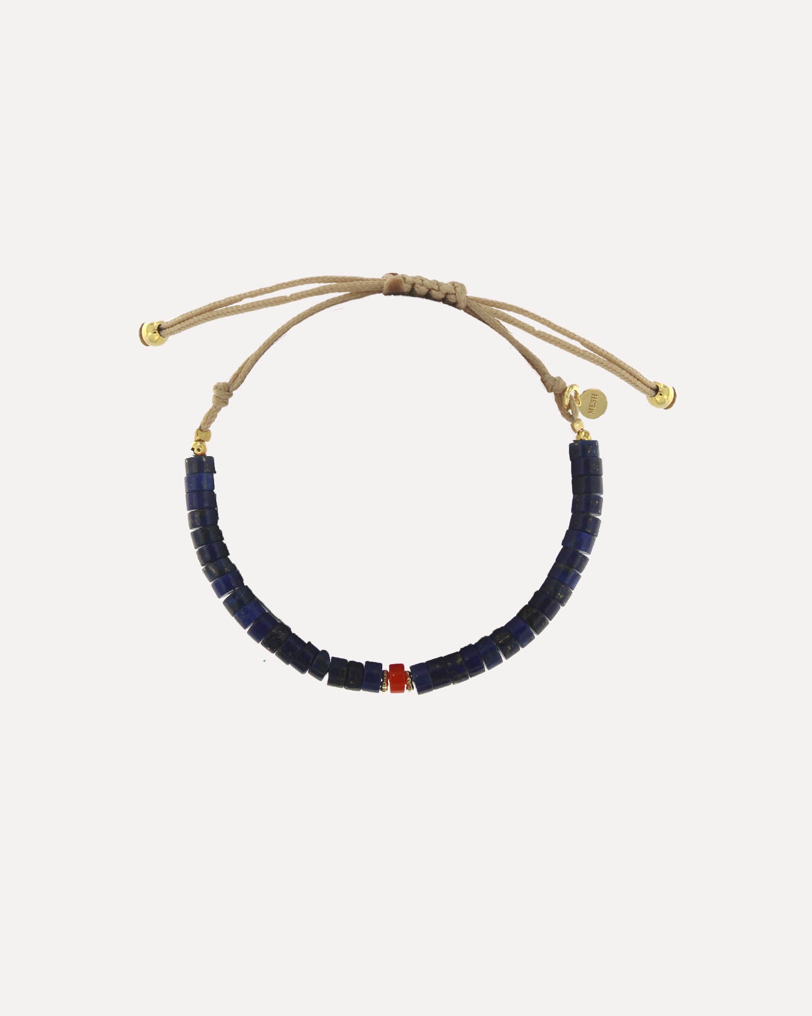 Pulseira em corda com pedras coloridas