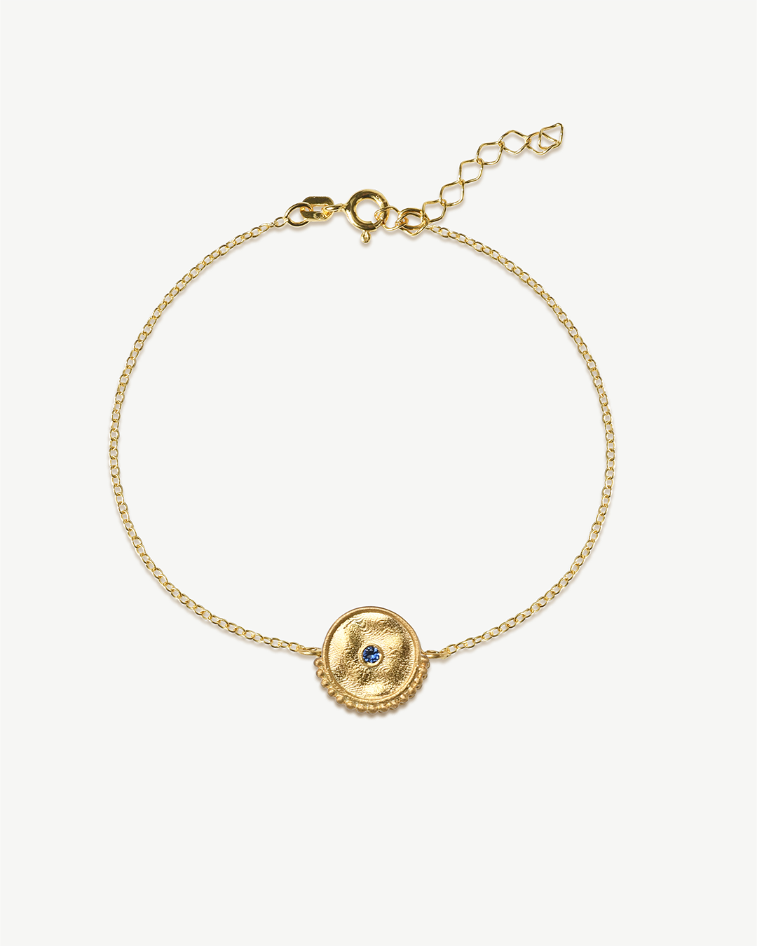 Pulseira em prata 925 com banho de ouro 18K e zircónia cúbica.