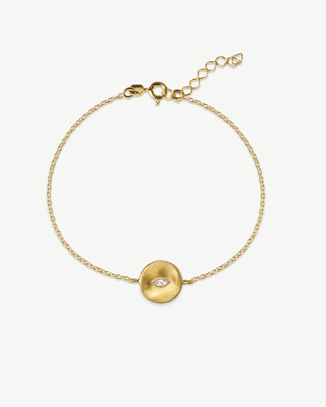 Pulseira em prata 925 com banho de ouro 18 e zircónia cúbica.