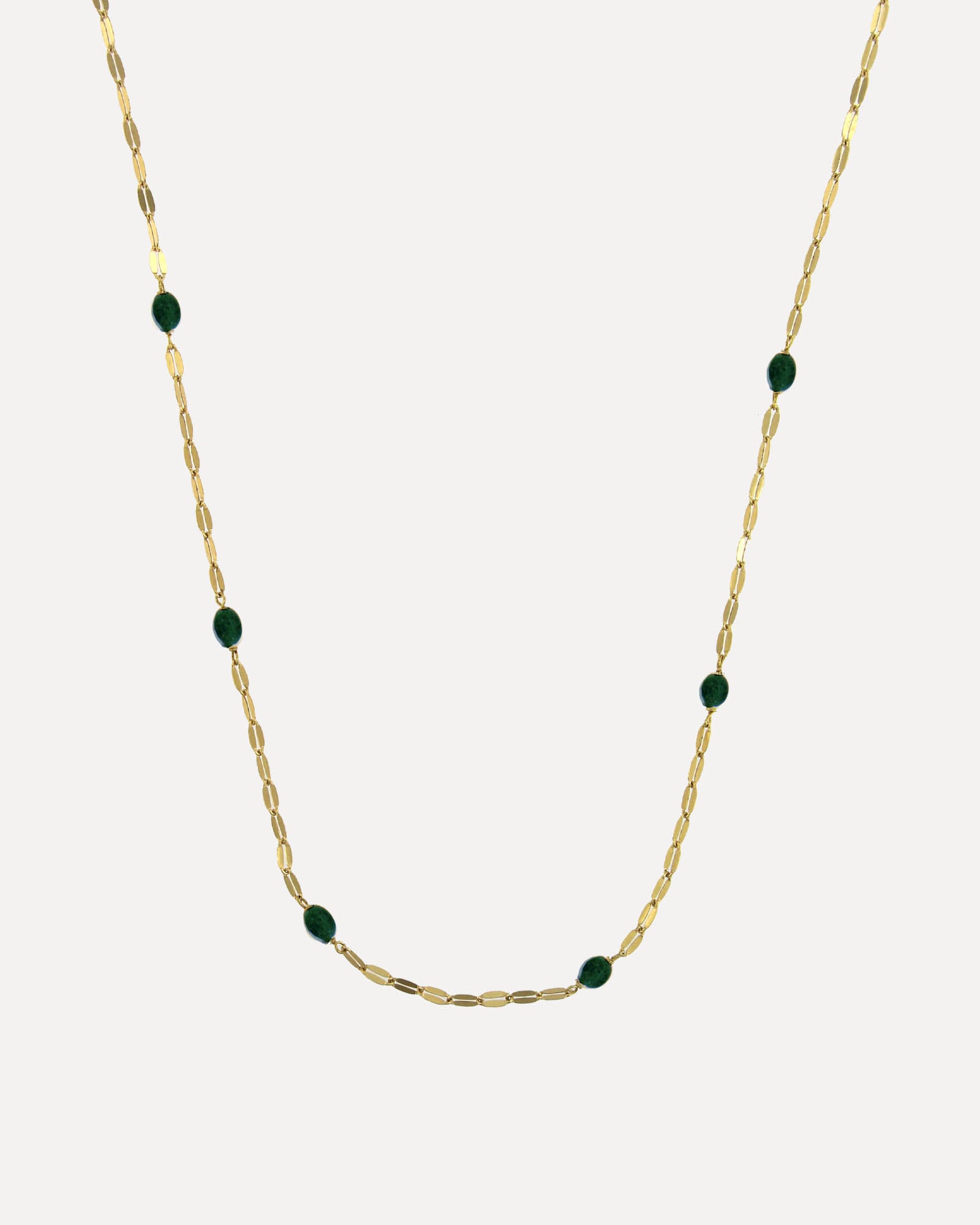 Colar malha coffee com pedras coloridas