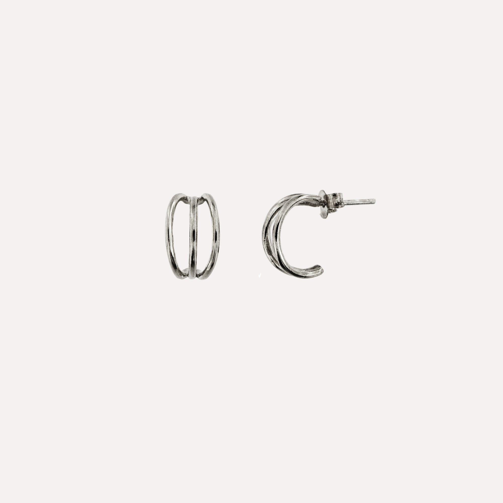 Argolas triplas em prata