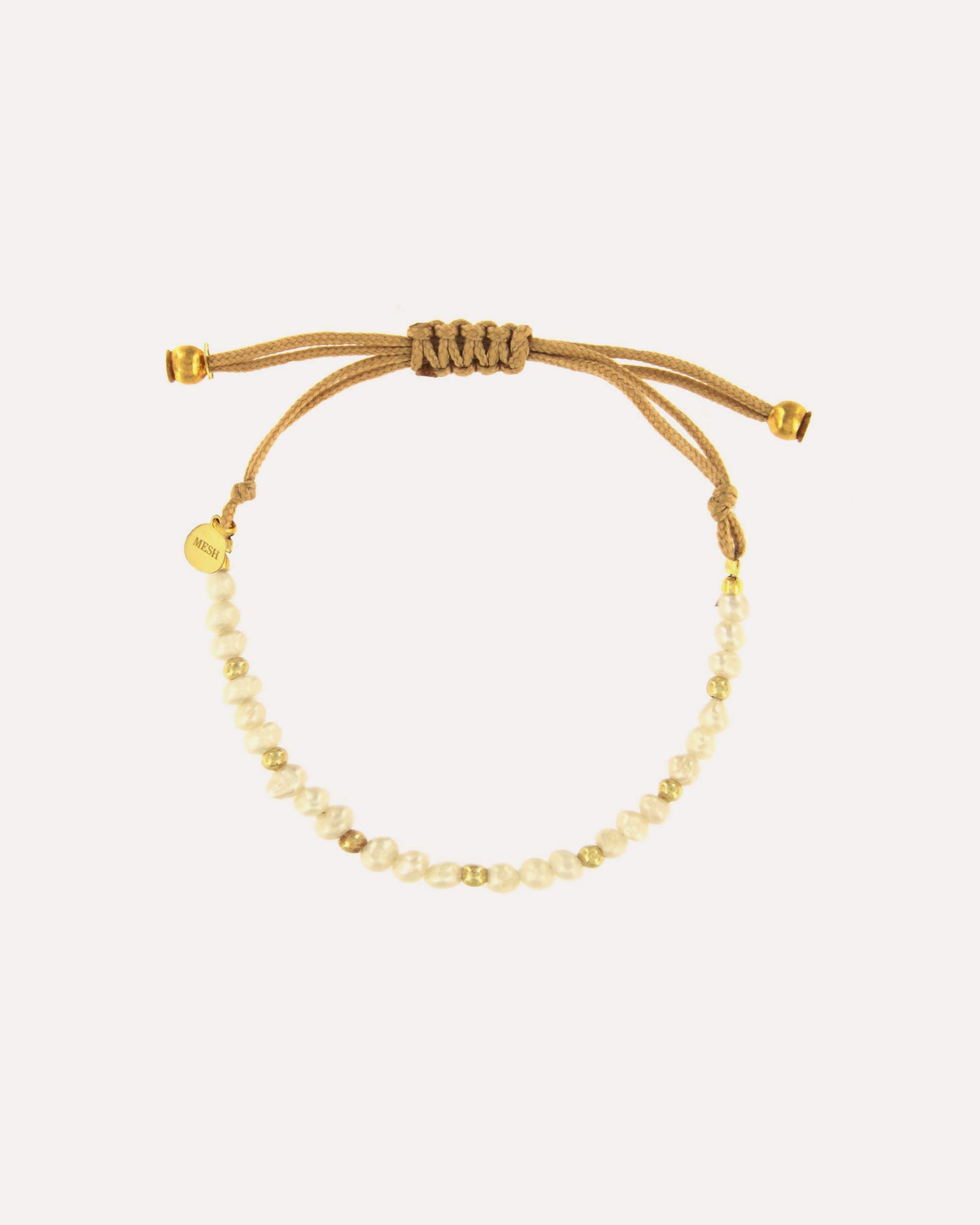 Pulseira de corda com pérolas