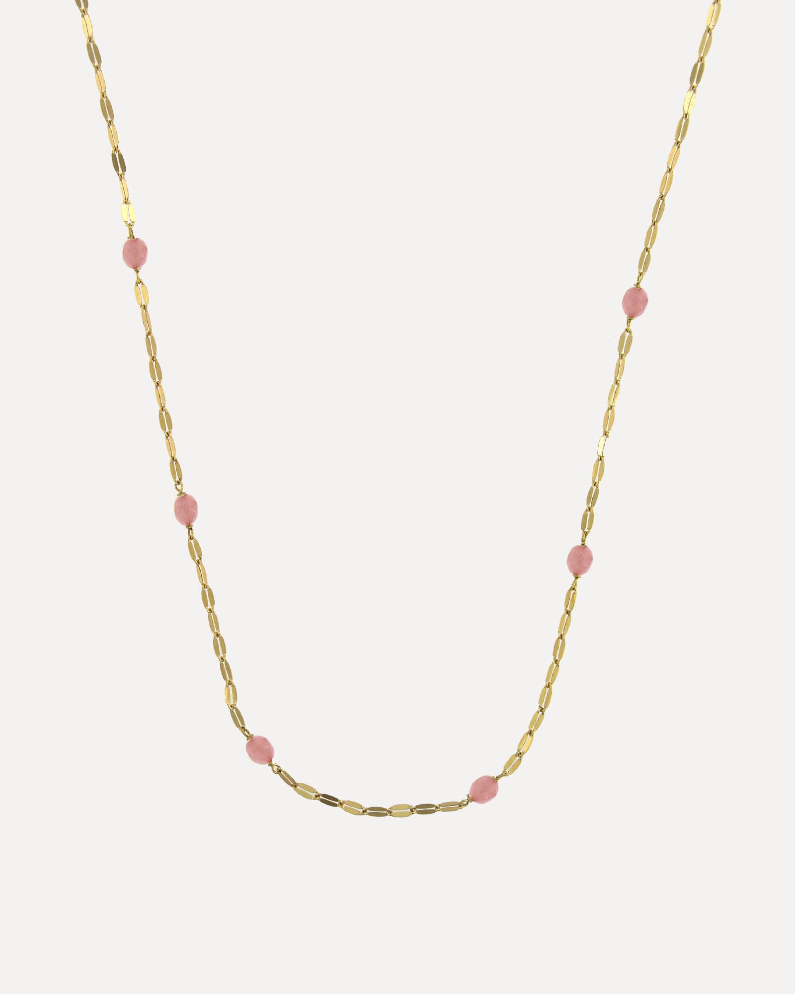 Colar malha coffee com pedras coloridas