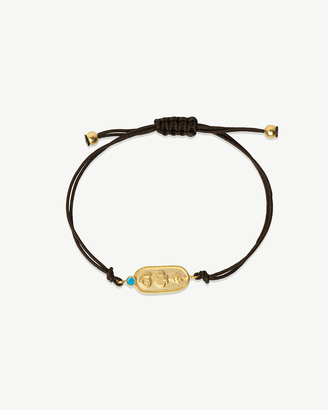 Pulseira regulável com detalhe de prata 925 com banho de ouro 18K e zircónia cúbica.