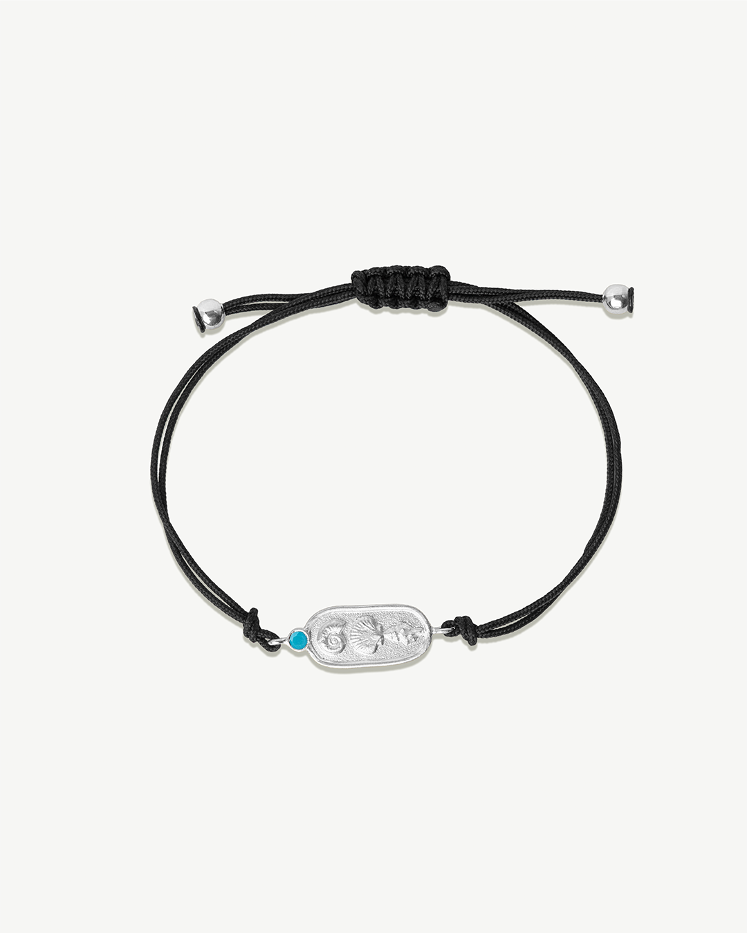 Pulseira regulável com detalhe de prata 925 com banho de ródio e zircónia cúbica.