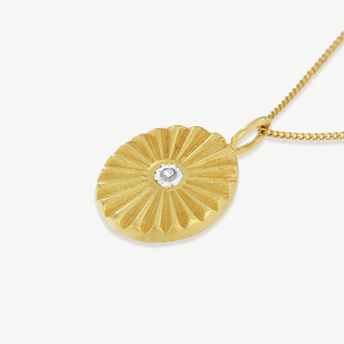 Colar dourado com pendente em prata 925 com banho de ouro 18K e zircónia branca